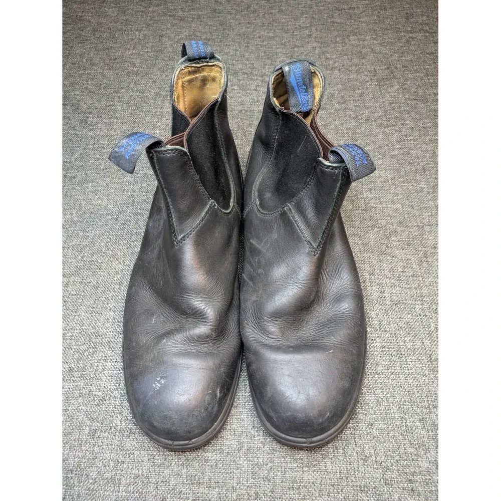 Blundstone Black Leather Chelsea Slip-On Ankle Boots Rubber Sole US 12 Resistant